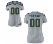 Women Nike Nfl Jerseys Seattle Seahawks Customized Grey Jersey