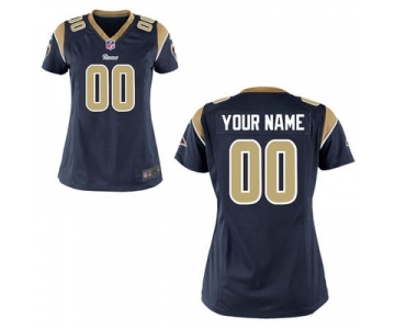 Women Nike Nfl Jerseys St. Louis Rams Customized Blue Jersey