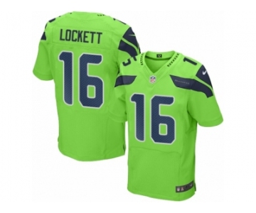 Men Nike Seattle Seahawks #16 Tyler Lockett Elite Green Rush NFL Jerseys