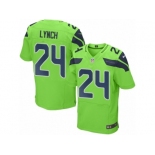 Men Nike Seattle Seahawks #24 Marshawn Lynch Elite Green Rush NFL Jerseys