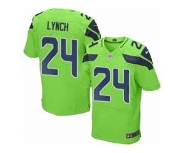 Men Nike Seattle Seahawks #24 Marshawn Lynch Elite Green Rush NFL Jerseys