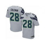 Men Nike Seattle Seahawks #28 Justin Coleman Elite Grey Alternate NFL Jersey