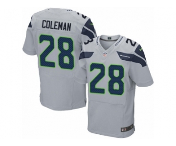 Men Nike Seattle Seahawks #28 Justin Coleman Elite Grey Alternate NFL Jersey