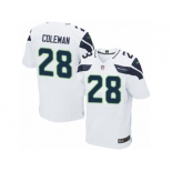 Men Nike Seattle Seahawks #28 Justin Coleman Elite White NFL Jersey