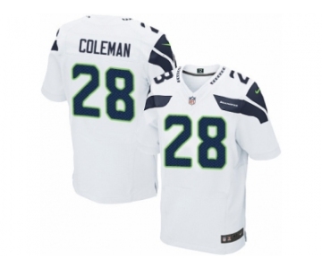 Men Nike Seattle Seahawks #28 Justin Coleman Elite White NFL Jersey