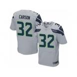 Men Nike Seattle Seahawks #32 Chris Carson Elite Grey Alternate NFL Jersey