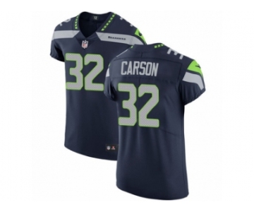 Men Nike Seattle Seahawks #32 Chris Carson Navy Blue Team Color Vapor Untouchable Elite Player NFL Jersey