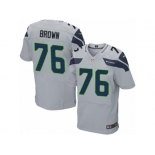 Men Nike Seattle Seahawks #76 Duane Brown Elite Grey Alternate NFL Jersey