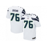 Men Nike Seattle Seahawks #76 Duane Brown Elite White NFL Jersey