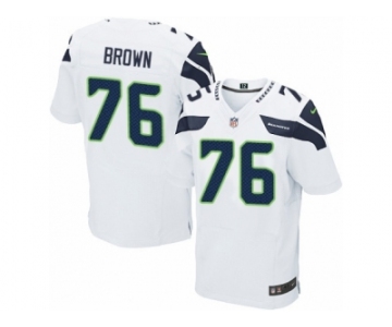 Men Nike Seattle Seahawks #76 Duane Brown Elite White NFL Jersey