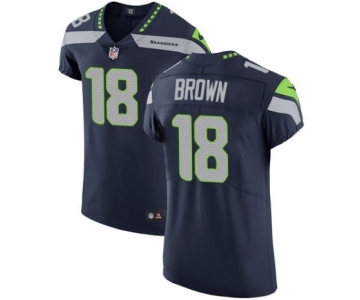 Men's Nike Seattle Seahawks #18 Jaron Brown Navy Blue Team Color Vapor Untouchable Elite Player NFL Jersey