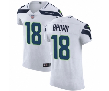 Men's Nike Seattle Seahawks #18 Jaron Brown White Vapor Untouchable Elite Player NFL Jersey