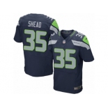 Men's Nike Seattle Seahawks #35 DeShawn Shead Elite Steel Blue Team Color NFL Jersey