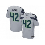 Men's Nike Seattle Seahawks #42 Arthur Brown Elite Grey Alternate NFL Jersey