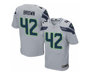 Men's Nike Seattle Seahawks #42 Arthur Brown Elite Grey Alternate NFL Jersey