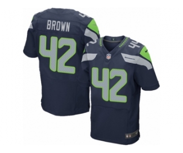 Men's Nike Seattle Seahawks #42 Arthur Brown Elite Steel Blue Team Color NFL Jersey