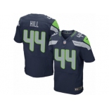 Men's Nike Seattle Seahawks #44 Delano Hill Elite Steel Blue Team Color NFL Jersey