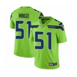 Men's Nike Seattle Seahawks #51 Barkevious Mingo Elite Green Rush Vapor Untouchable NFL Jersey