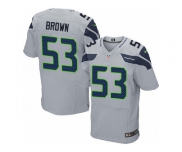 Men's Nike Seattle Seahawks #53 Arthur Brown Elite Grey Alternate NFL Jersey