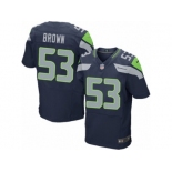 Men's Nike Seattle Seahawks #53 Arthur Brown Elite Steel Blue Team Color NFL Jersey