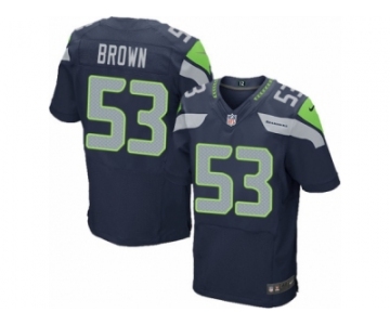 Men's Nike Seattle Seahawks #53 Arthur Brown Elite Steel Blue Team Color NFL Jersey