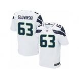 Men's Nike Seattle Seahawks #63 Mark Glowinski Elite White NFL Jersey