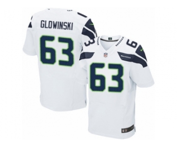 Men's Nike Seattle Seahawks #63 Mark Glowinski Elite White NFL Jersey