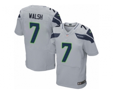 Men's Nike Seattle Seahawks #7 Blair Walsh Elite Grey Alternate NFL Jersey