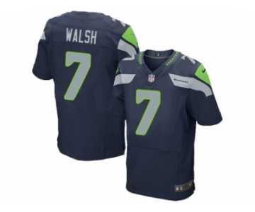 Men's Nike Seattle Seahawks #7 Blair Walsh Elite Steel Blue Team Color NFL Jersey