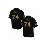 Men's Nike Seattle Seahawks #74 George Fant Elite Black Pro Line Gold Collection NFL Jersey