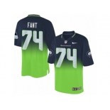 Men's Nike Seattle Seahawks #74 George Fant Elite Navy Green Fadeaway NFL Jersey