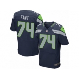 Men's Nike Seattle Seahawks #74 George Fant Elite Steel Blue Team Color NFL Jersey