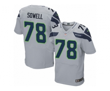 Men's Nike Seattle Seahawks #78 Bradley Sowell Elite Grey Alternate NFL Jersey