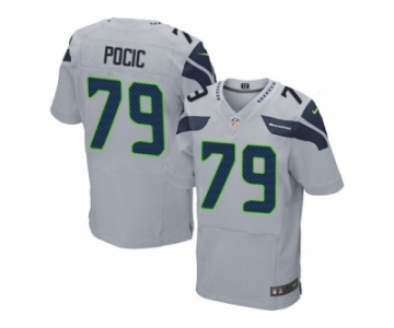 Men's Nike Seattle Seahawks #79 Ethan Pocic Elite Grey Alternate NFL Jersey