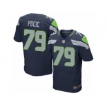 Men's Nike Seattle Seahawks #79 Ethan Pocic Elite Steel Blue Team Color NFL Jersey