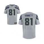 Men's Nike Seattle Seahawks #81 Nick Vannett Elite Grey Alternate NFL Jersey