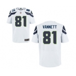 Men's Nike Seattle Seahawks #81 Nick Vannett Elite White NFL Jersey