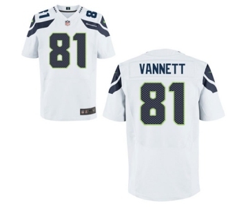 Men's Nike Seattle Seahawks #81 Nick Vannett Elite White NFL Jersey