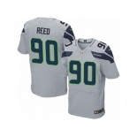 Men's Nike Seattle Seahawks #90 Jarran Reed Elite Grey Alternate NFL Jersey