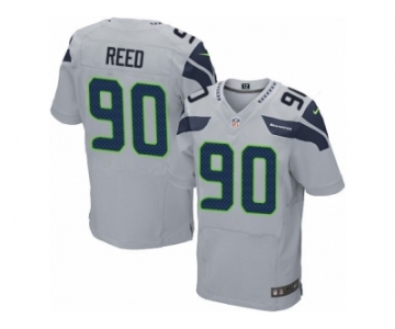 Men's Nike Seattle Seahawks #90 Jarran Reed Elite Grey Alternate NFL Jersey