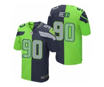 Men's Nike Seattle Seahawks #90 Jarran Reed Elite Team Green Two Tone NFL Jersey