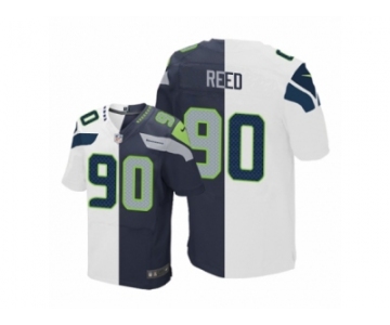 Men's Nike Seattle Seahawks #90 Jarran Reed Elite Team Road Two Tone NFL Jersey