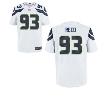 Men's Nike Seattle Seahawks #93 Jarran Reed Elite White NFL Jersey