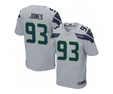 Men's Nike Seattle Seahawks #93 Nazair Jones Elite Grey Alternate NFL Jersey