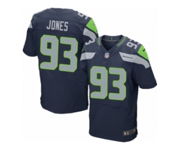 Men's Nike Seattle Seahawks #93 Nazair Jones Elite Steel Blue Team Color NFL Jersey