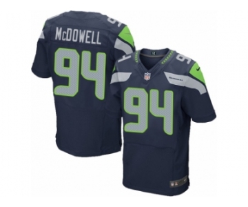 Men's Nike Seattle Seahawks #94 Malik McDowell Elite Steel Blue Team Color NFL Jersey