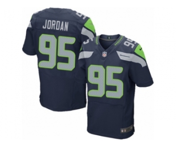 Men's Nike Seattle Seahawks #95 Dion Jordan Elite Steel Blue Team Color NFL Jersey