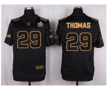 Nike Seattle Seahawks #29 Earl Thomas III Black Pro Line Gold Collection Jersey[Elite]