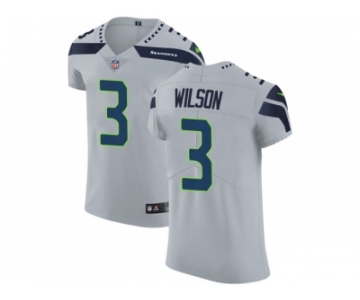 Nike Seattle Seahawks #3 Russell Wilson Grey Alternate Men Stitched NFL Vapor Untouchable Elite Jersey