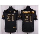 Nike Seattle Seahawks #31 Kam Chancellor Black Pro Line Gold Collection Jersey[Elite]